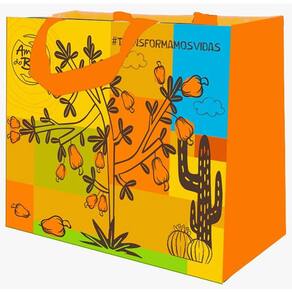 Sacola retornavel de rafia ecobag ca pra la - Amigos do bem Arvore