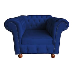 Poltrona Chesterfield Capitone Luis XV Veludo Azul Marinho /  Decoracao , Sala estar, tv, recepção, barbearia