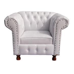 Poltrona Chesterfield Capitone Luis XV Courano Branco / Decoracao , Sala estar, tv, recepção, barbearia
