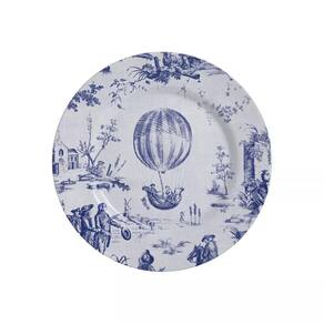 Conjunto de 6 Pratos de Sobremesa - Toile de Jouy Azul