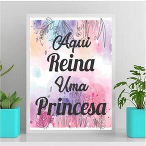 Quadro Aqui Reina Uma Princesa 33X24Cm