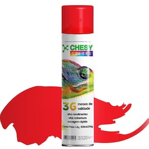 Tinta Spray Chesy Luminoso Vermelho 210G 400Ml Chesiquimica