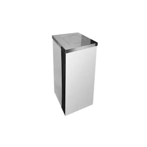 Q2460-B - Lixeira De Aco Inox Quadrada 24 X 60 - 30 Litros C/ Basculante