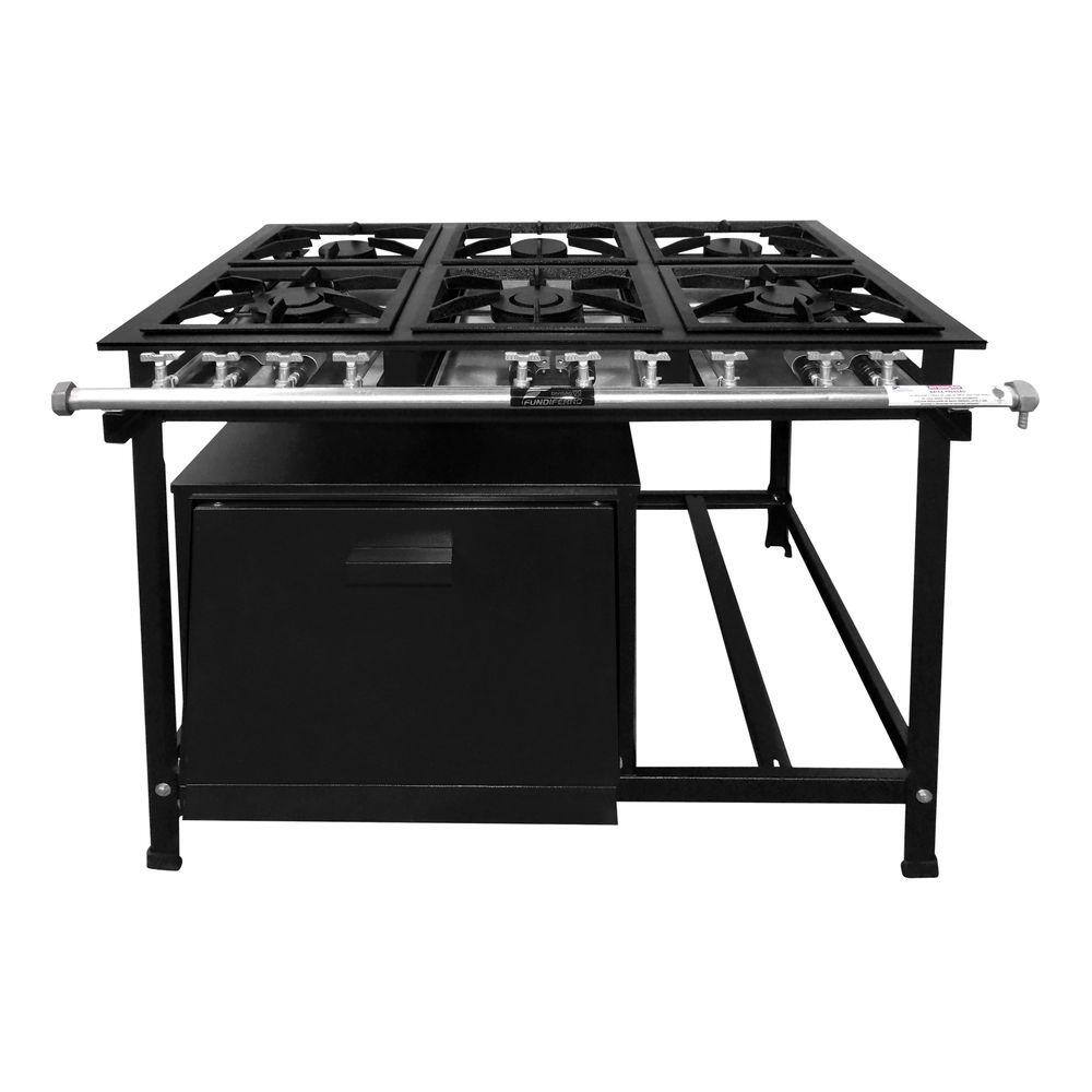 Fogão 6 Bocas Fundiferro Preto – Ff021