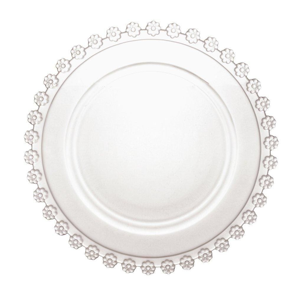 Sousplat Wolff Daisy de Cristal Incolor 32cm