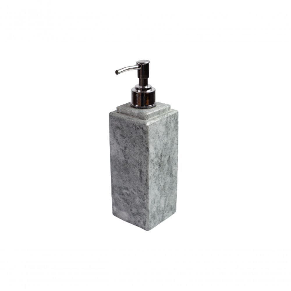 Porta Sabonete Líquido Dispenser Em Pedra Sabão Prata 22X7Cm