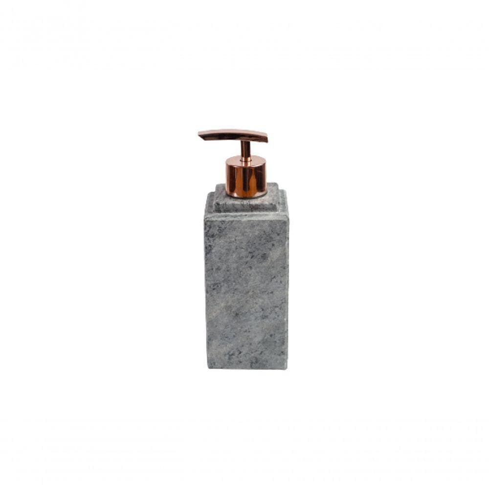Porta Sabonete Líquido Dispenser Em Pedra Sabão Rosê 22X7Cm