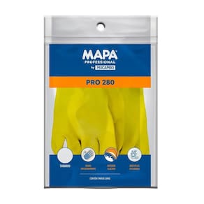 Luva Mucambo 280 Flex Profissional Flocada Amarela Tamanho XG - Embalagem com 10 Pares