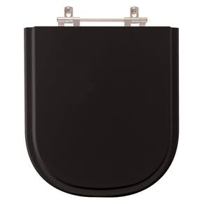 Assento Sanitário Poliéster Flox Preto Para Vaso Fiori