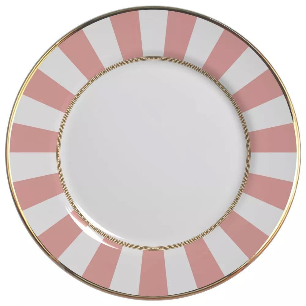 Conjunto de 6 Pratos Rasos - Pink Strip