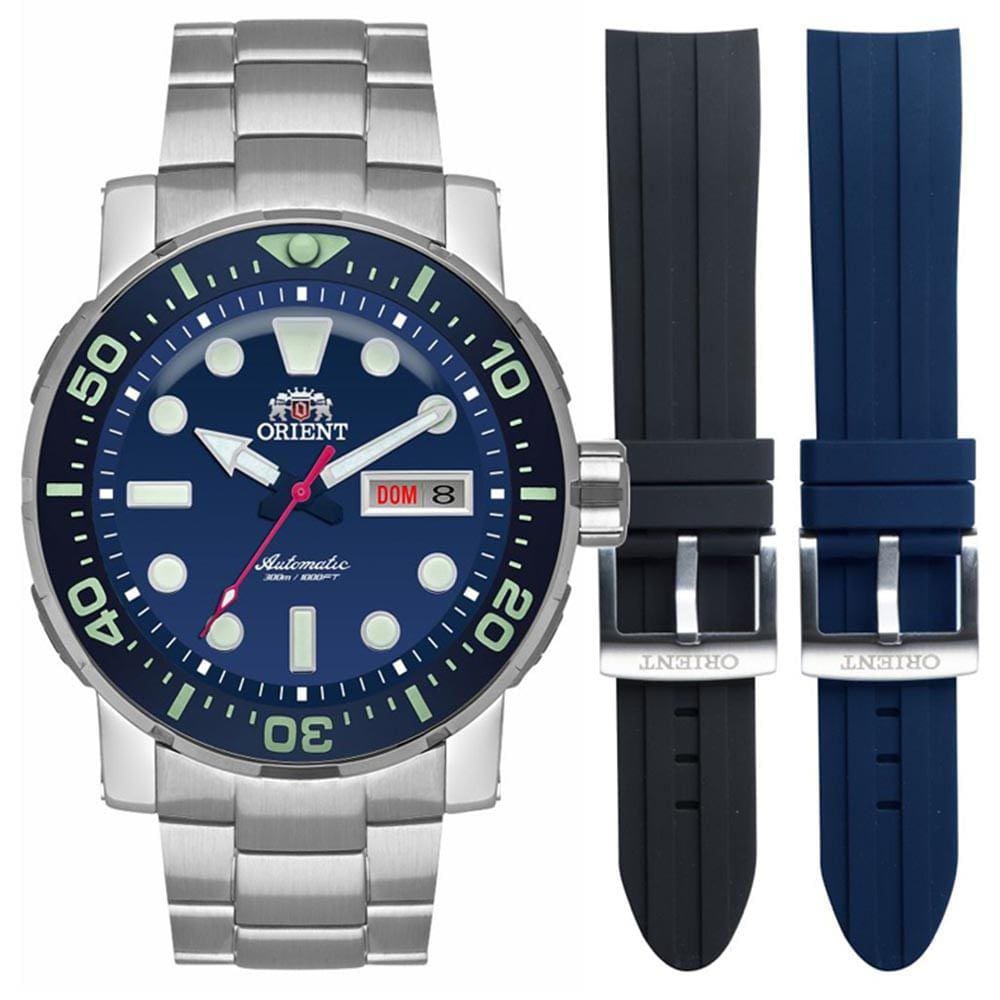 Relógio ORIENT KIT masculino Automático azul F49SS014 D1SX