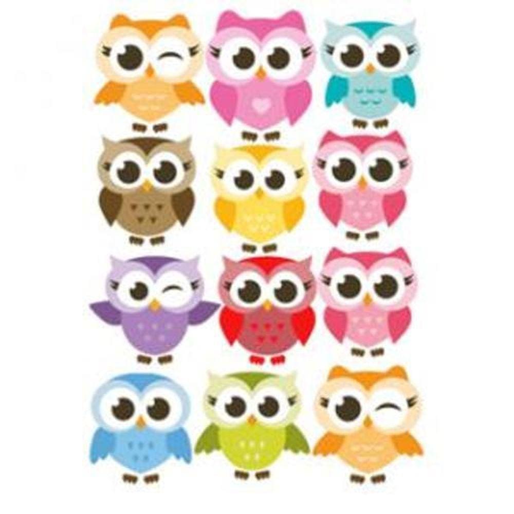Cartela Com 12 Unid - Adesivos Coruja Mod1