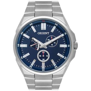 Relógio ORIENT masculino prata azul MBSSM087 D1SX