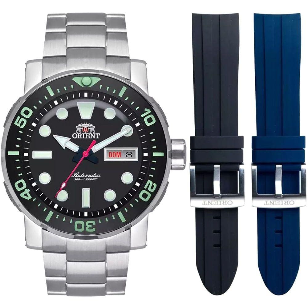 Relógio ORIENT masculino prata troca pulseira F49SS014 P1SX