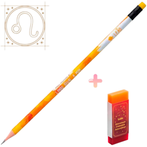 Kit de lápis preto grafite HB e Borracha Tris Signo Leão