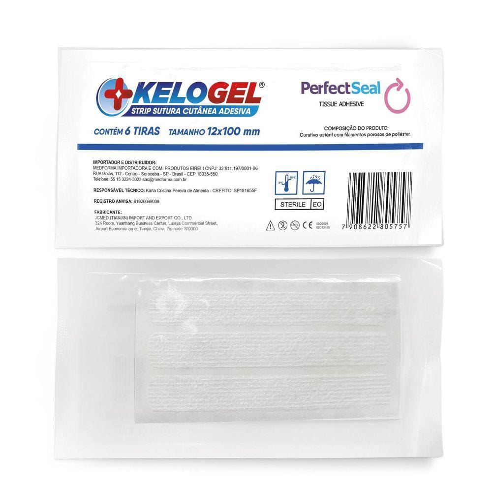 Sutura Cutânea Ponto Falso Kelogel Strip 12Mmx100Mm 6Un