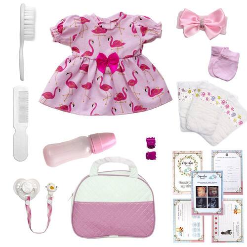 Bebe Reborn Realista Menina Enxoval Completo Bolsa 20 Itens