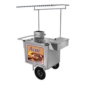 Carrinho de Açaí Inox Toldo e Rodas Pneumáticas L16P/T Cefaz