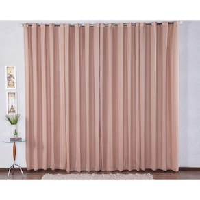 Cortina De Malha 200X160 Com Ilhós Sala De Jantar - Avelã