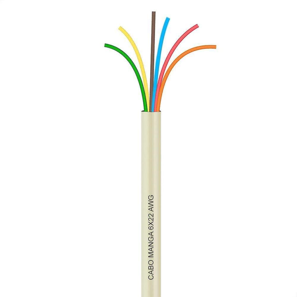 Cabo Manga 6X22 Awg - Sem Blindagem Bege - 100 Metros