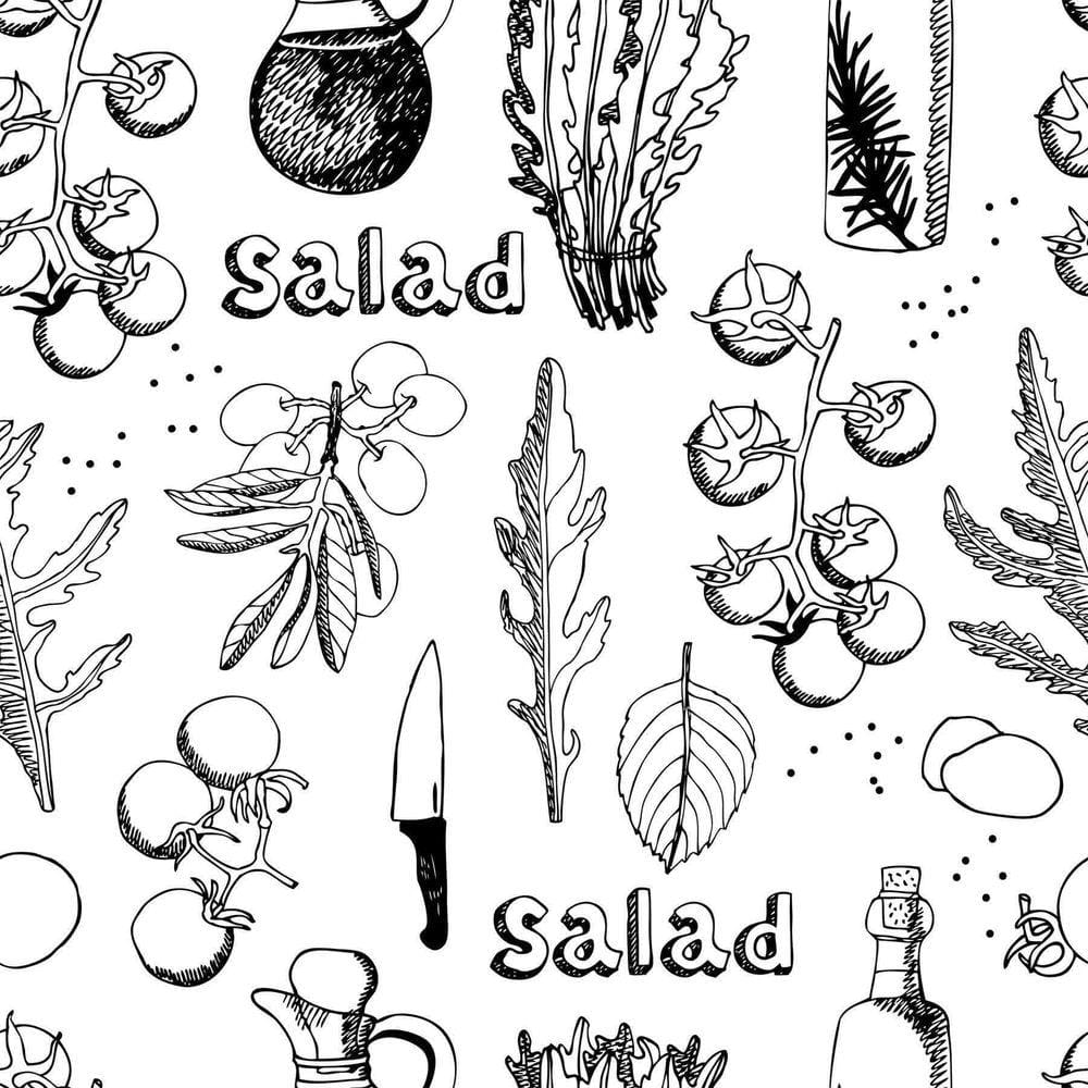 Kit 4 Rolos Papel De Parede Adesivo Casual Salada 3,0M