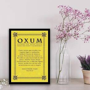 Quadro Decorativo Oração Oxum 33X24Cm - Com Vidro