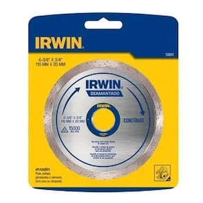 4Un Disco Diamantado Porcelanato Contínuo 4.3/8 110Mm Irwin