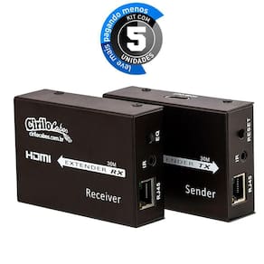 Extensor Hdmi 30 Mt - Cat5E/Cat6 3D - 1080P - Kit 5