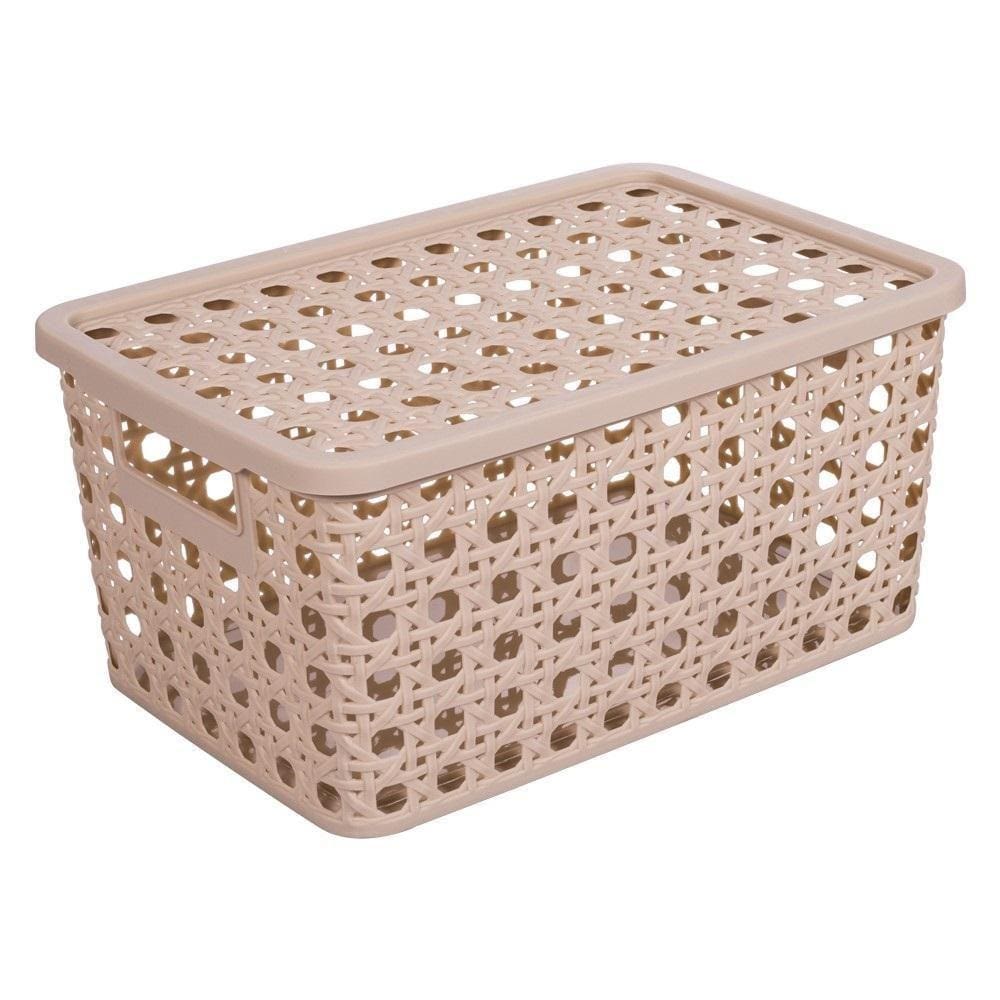 Caixa Retangular Tampa Palha Indiana Grande 29 Litros