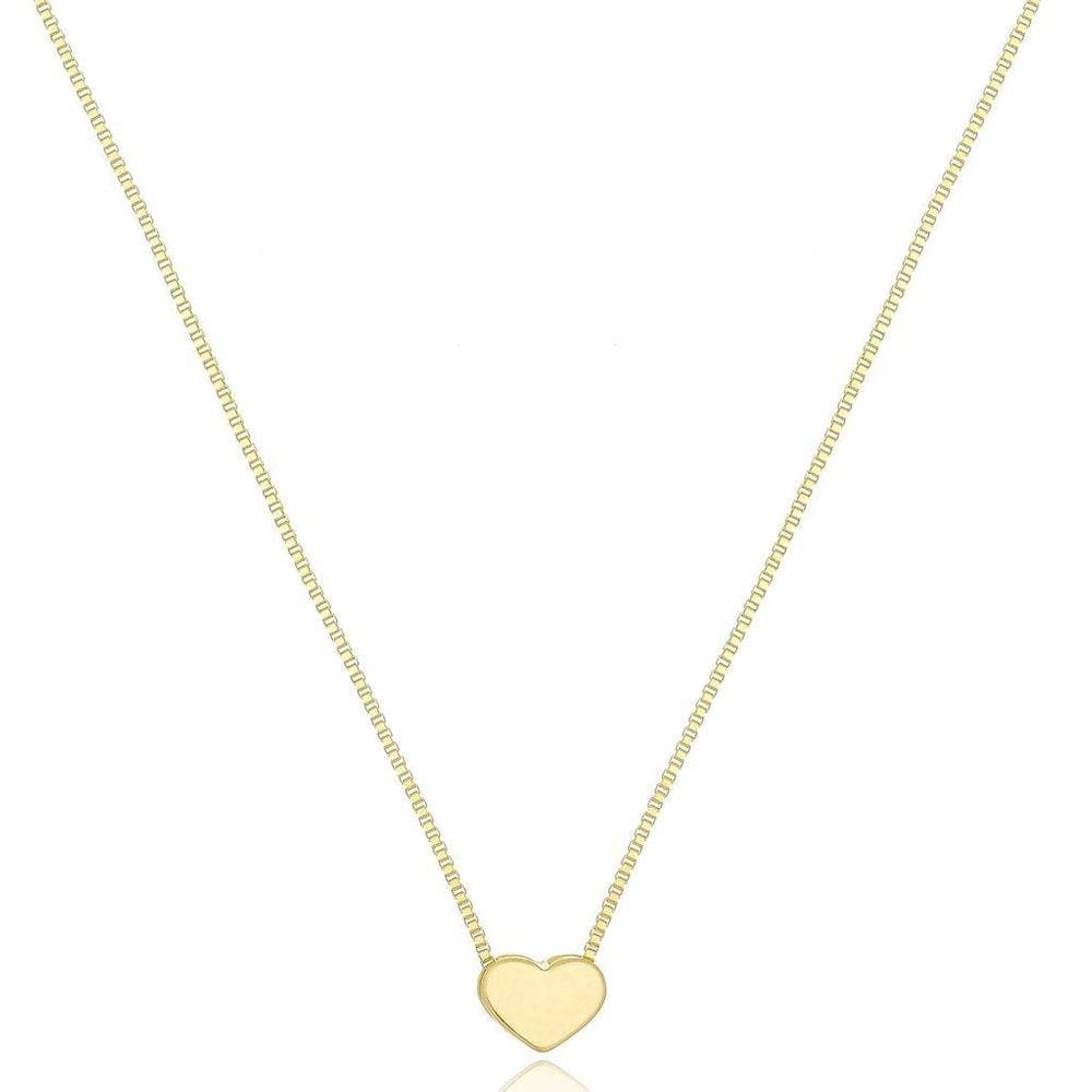 Gargantilha Coração Banhada A Ouro 18K