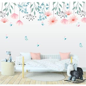 Adesivo De Parede Florais Boho E Borboletas 3