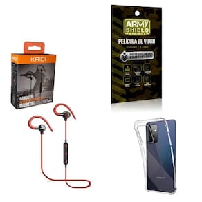 Kit Capinha Samsug A72 Fone Bluetooth E Película De Vidro 3D