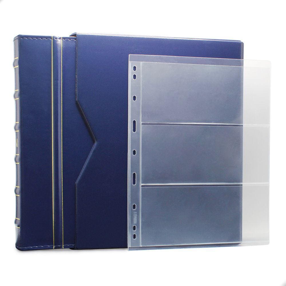 Álbum de Luxo Azul 10 Folhas para 30 Cédulas 3BZN P