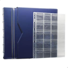 Álbum de Luxo Azul 30 Folhas para 600 Moedas 3BZN P