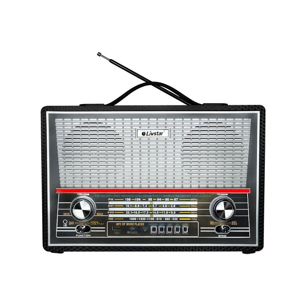 Radio Portatil Retro Com 4 Bandas Am Fm Sw Livstar