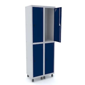 Roupeiro De Aço 2M 04 Portas Pitão Pandin - Cinza/Azul Del Rey