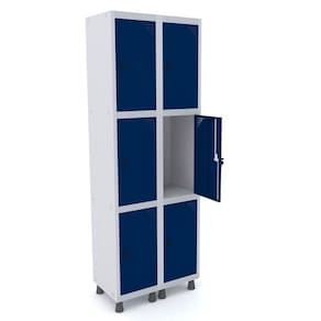 Roupeiro De Aço 2M 06 Portas Pitão Pandin - Cinza/Azul Del Rey