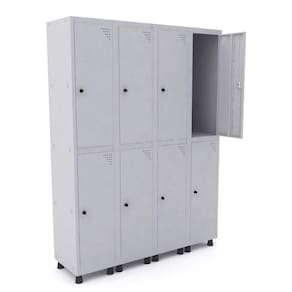 Roupeiro De Aço 4M 08 Portas Pitão Pandin - Cinza