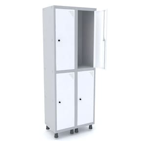 Roupeiro De Aço 2M 04 Portas Pitão Pandin - Cinza/Branco