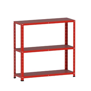 Estante De Aço 90X92x30 3 Prat. Pandin - Vermelho