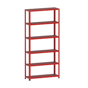 Estante De Aço 195X92x30 6 Prat. C/ Reforço Pandin - Vermelho