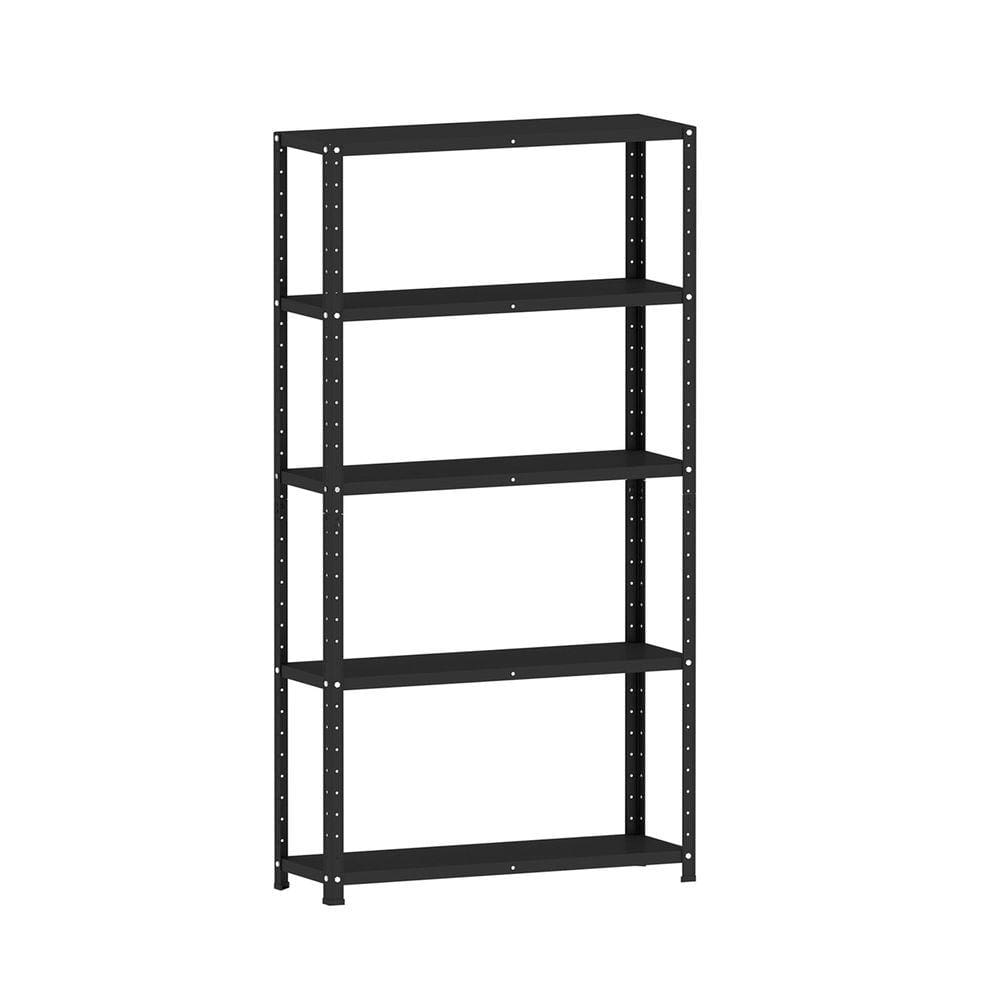 Estante De Aço 175X92x30 5 Prat. C/ Reforço Pandin - Preto