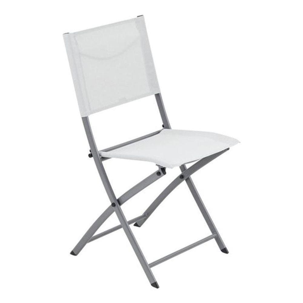 Cadeira Dobrável Aço Foldable Branco Até 160Kg - Branco
