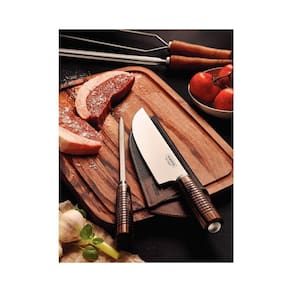Faca Para Churrasco Tramontina Com Chaira E Bainha Castanho