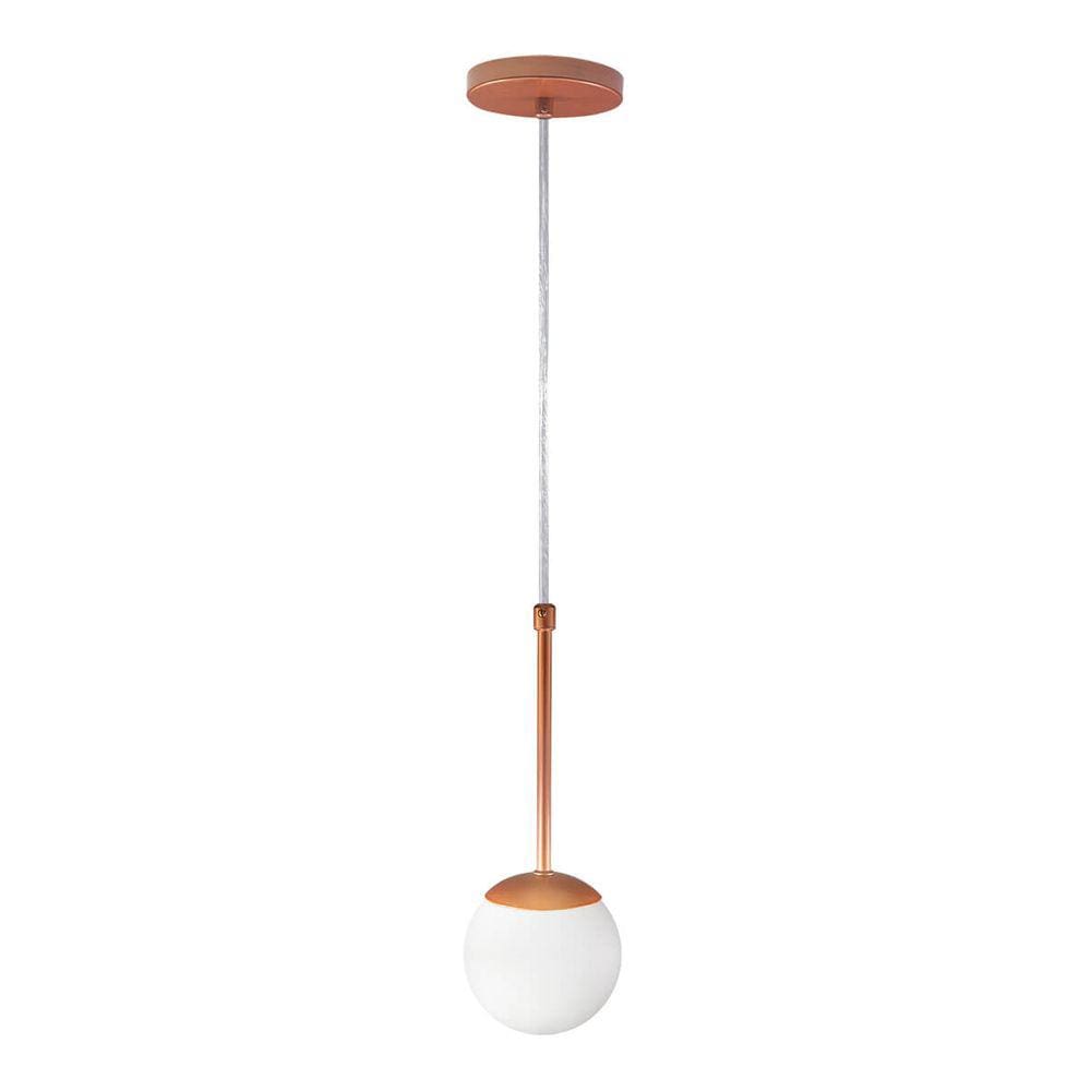 Pendente Globo de Vidro 12cm - BRONZE - Vidro Branco