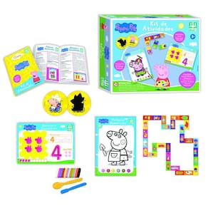 Kit Educação Infantil Peppa Pig Pintura, Memória, Dominó