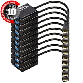 Kit Com 10 Cabos Conversor Adaptador Mini Hdmi Para Vga