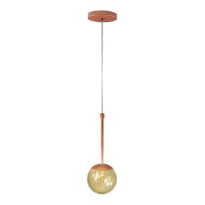 Pendente Globo de Vidro 12cm - BRONZE - Vidro Âmbar