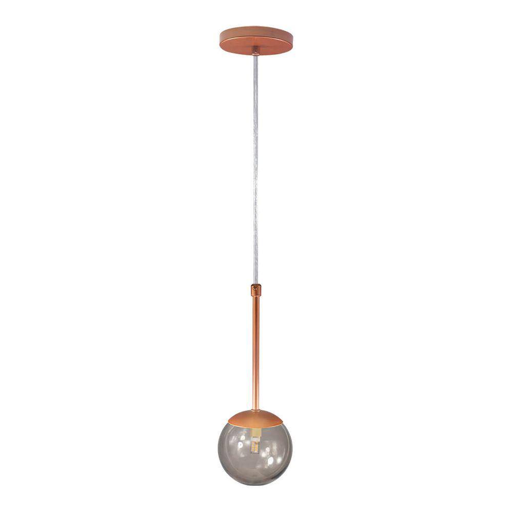 Pendente Globo de Vidro 12cm - BRONZE - Vidro Fumê