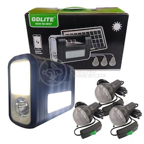 Kit Lanterna Placa Solar Carregador Portatil Energia